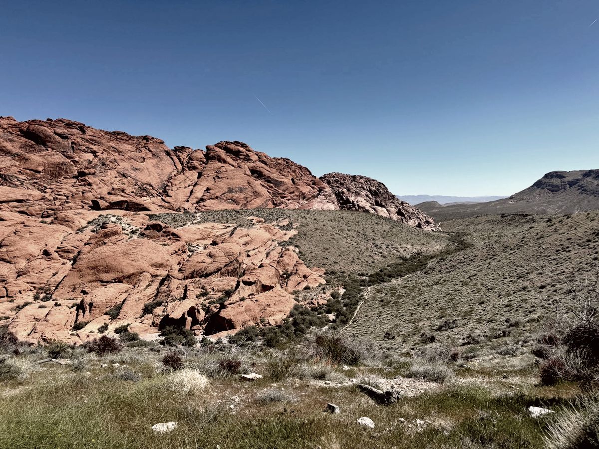 Red sandstone hills at Red Rock Canyon